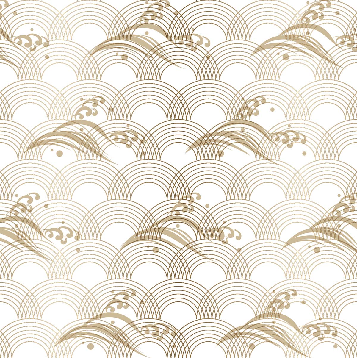 A pattern of gold and white waves