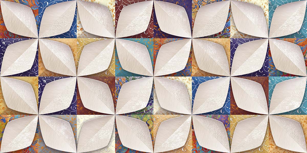 A pattern of white paper flowers