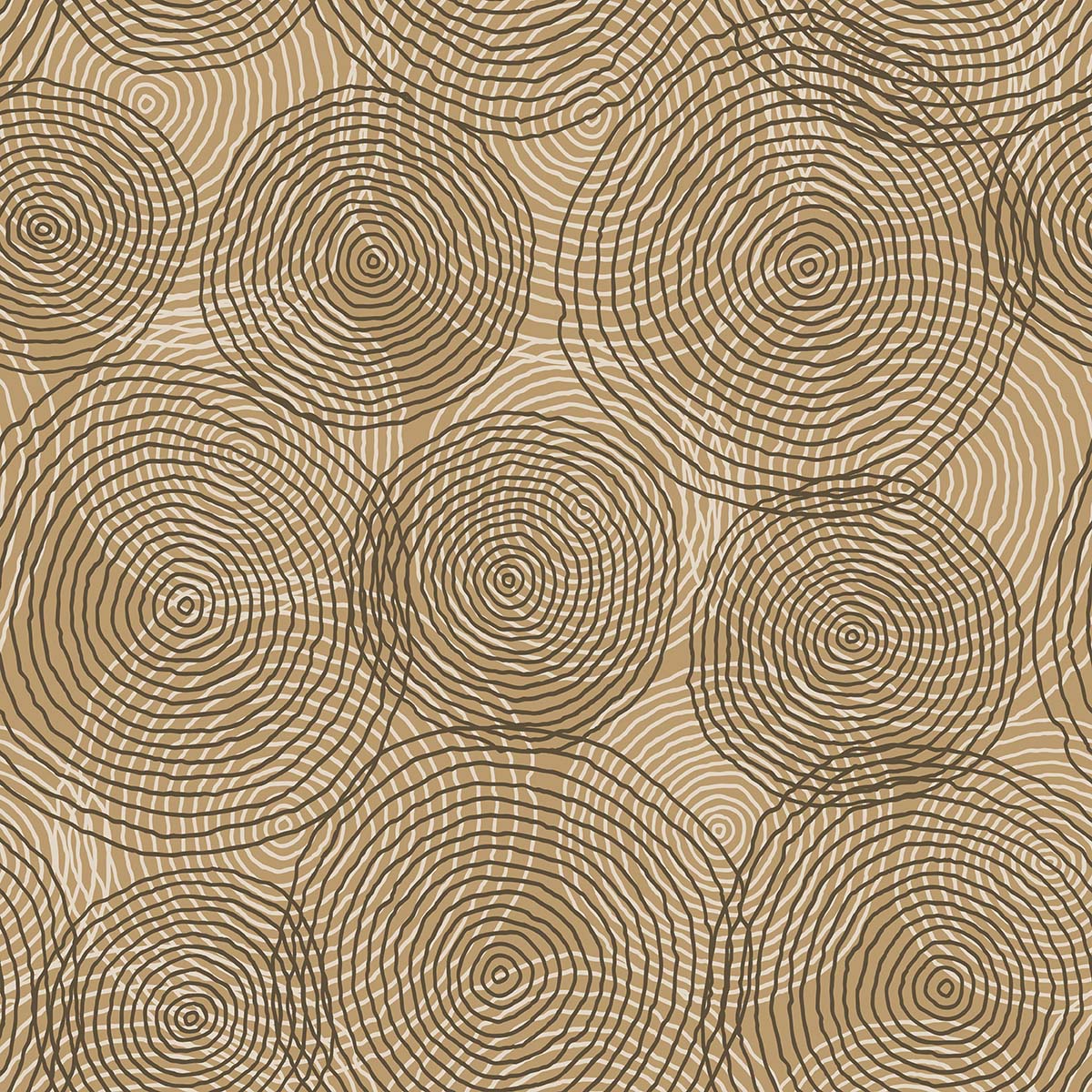A pattern of circles on a brown background