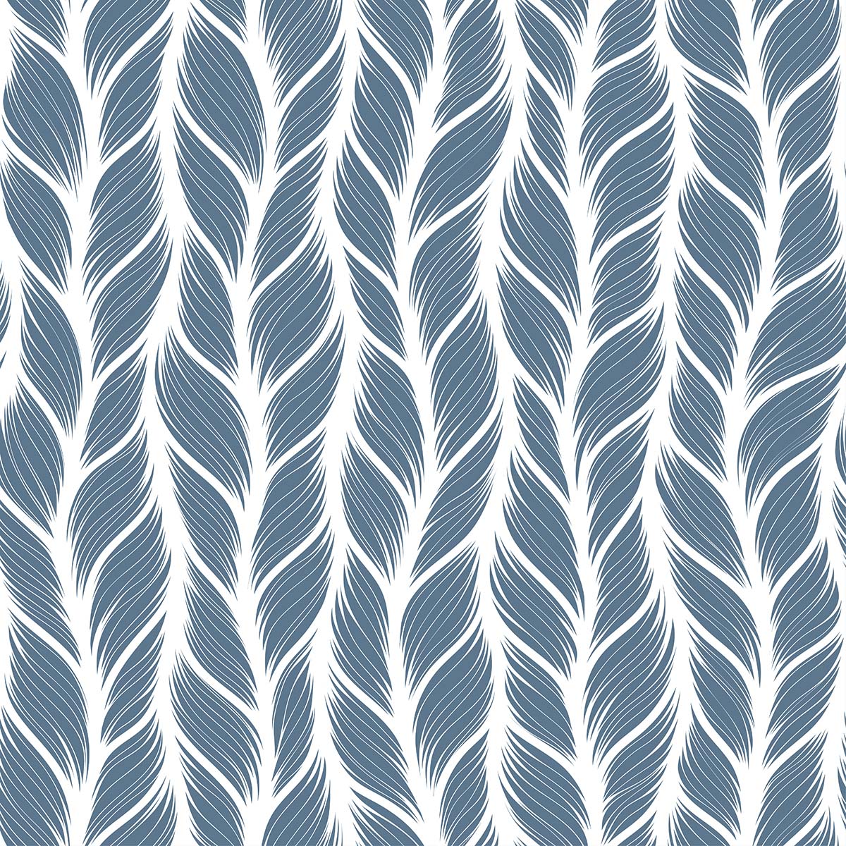 A pattern of blue and white feathers