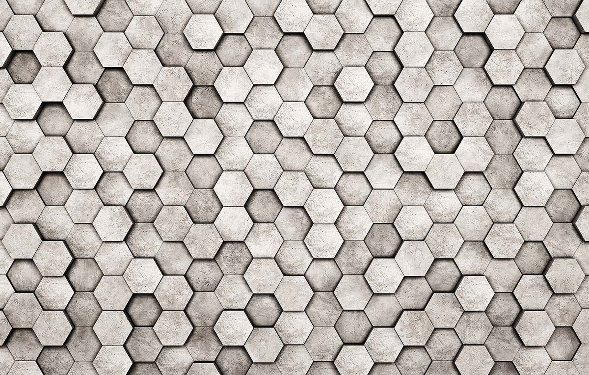 A close up of a hexagon