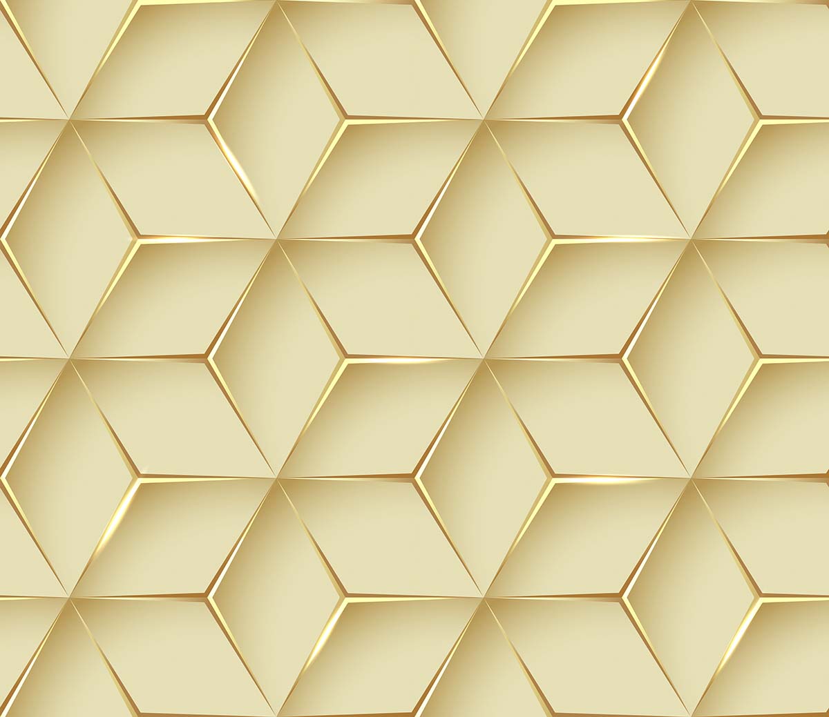 A pattern of white and gold cubes