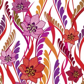 Colorful Pattern Botanical Wallpaper for Wall
