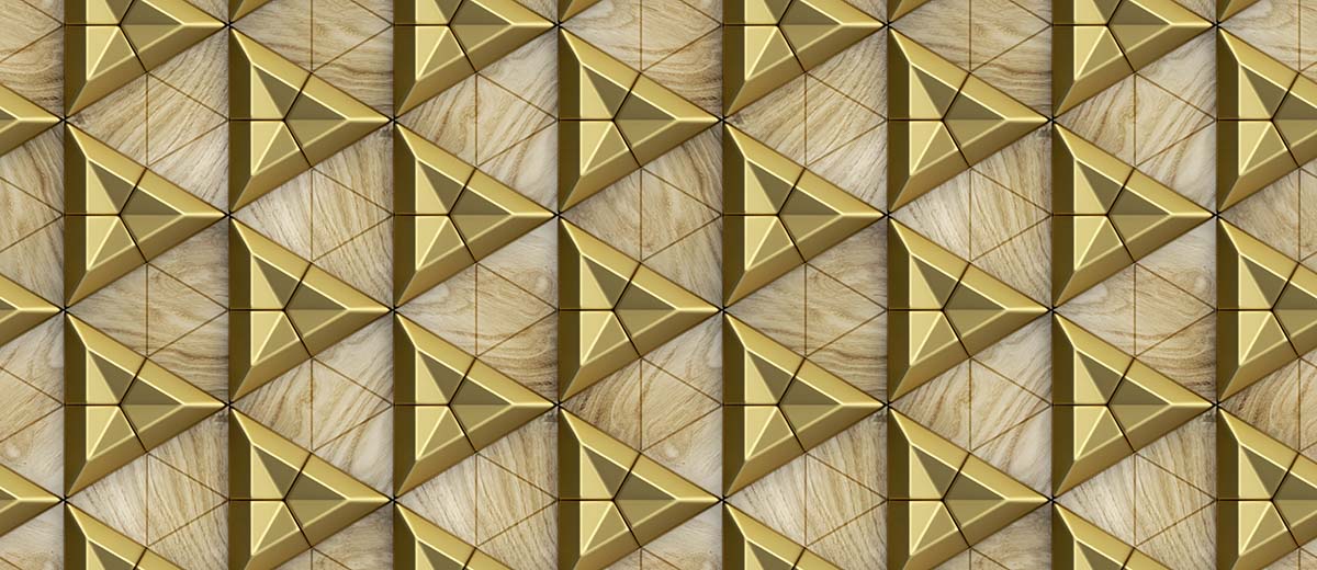 A pattern of gold triangles