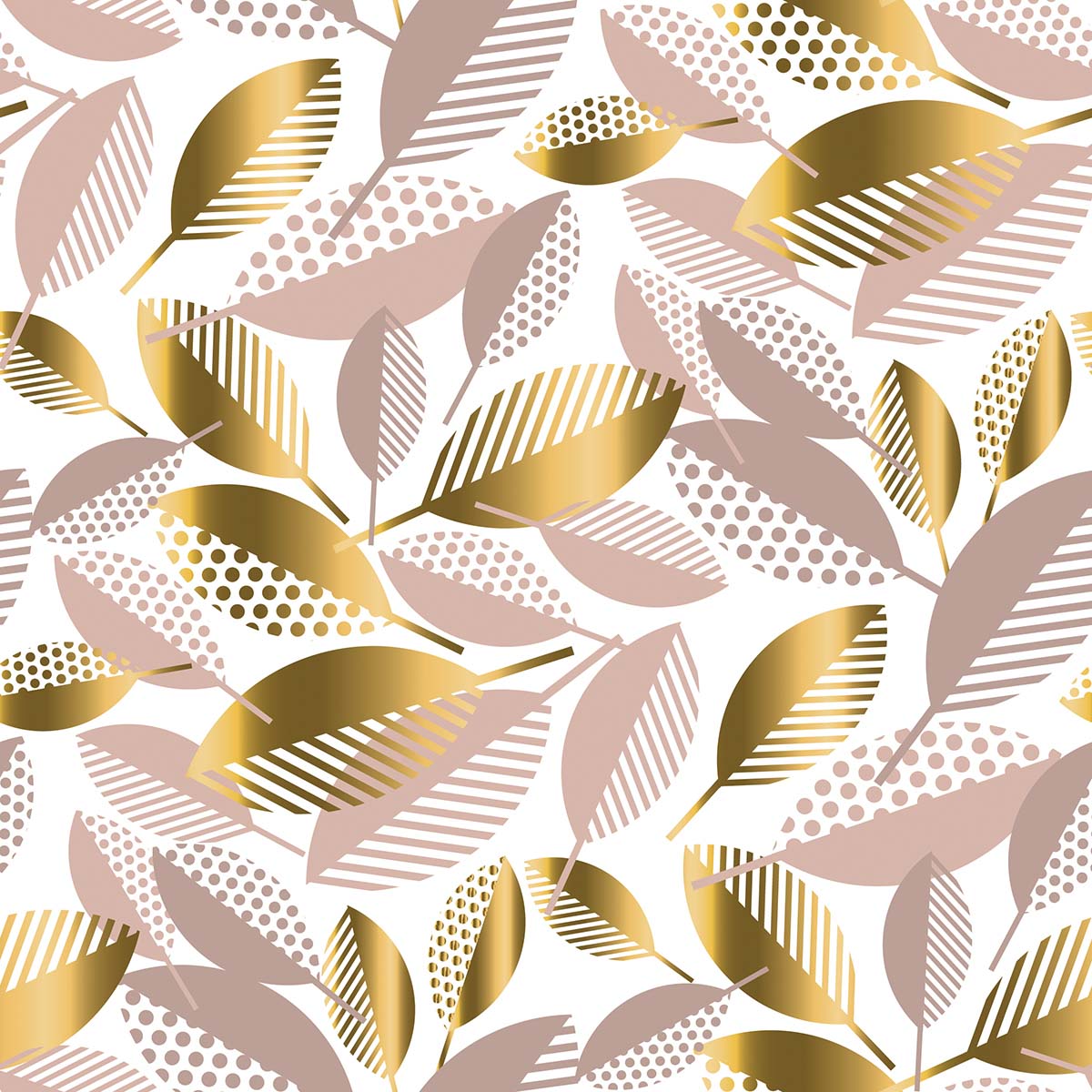 A pattern of gold and pink leaves