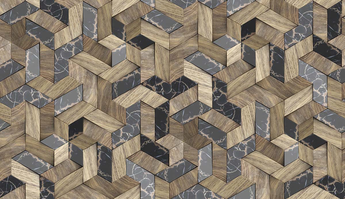 A pattern of wood and marble