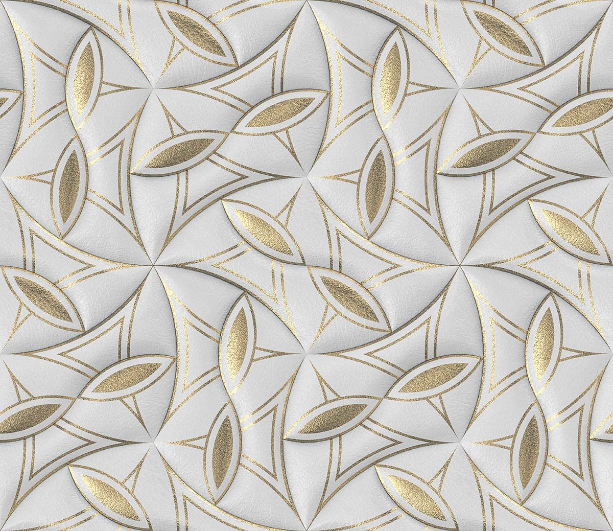A white and gold patterned surface