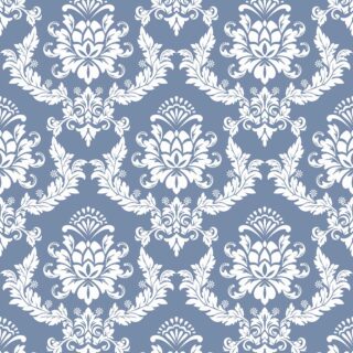 Blue and White Floral Pattern Wallpaper