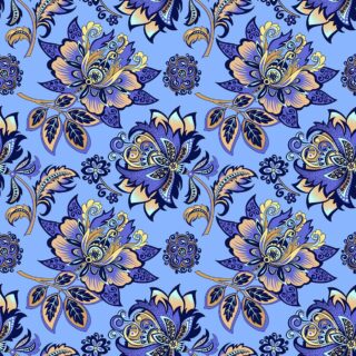 Blue Floral Pattern Wallpaper for Home