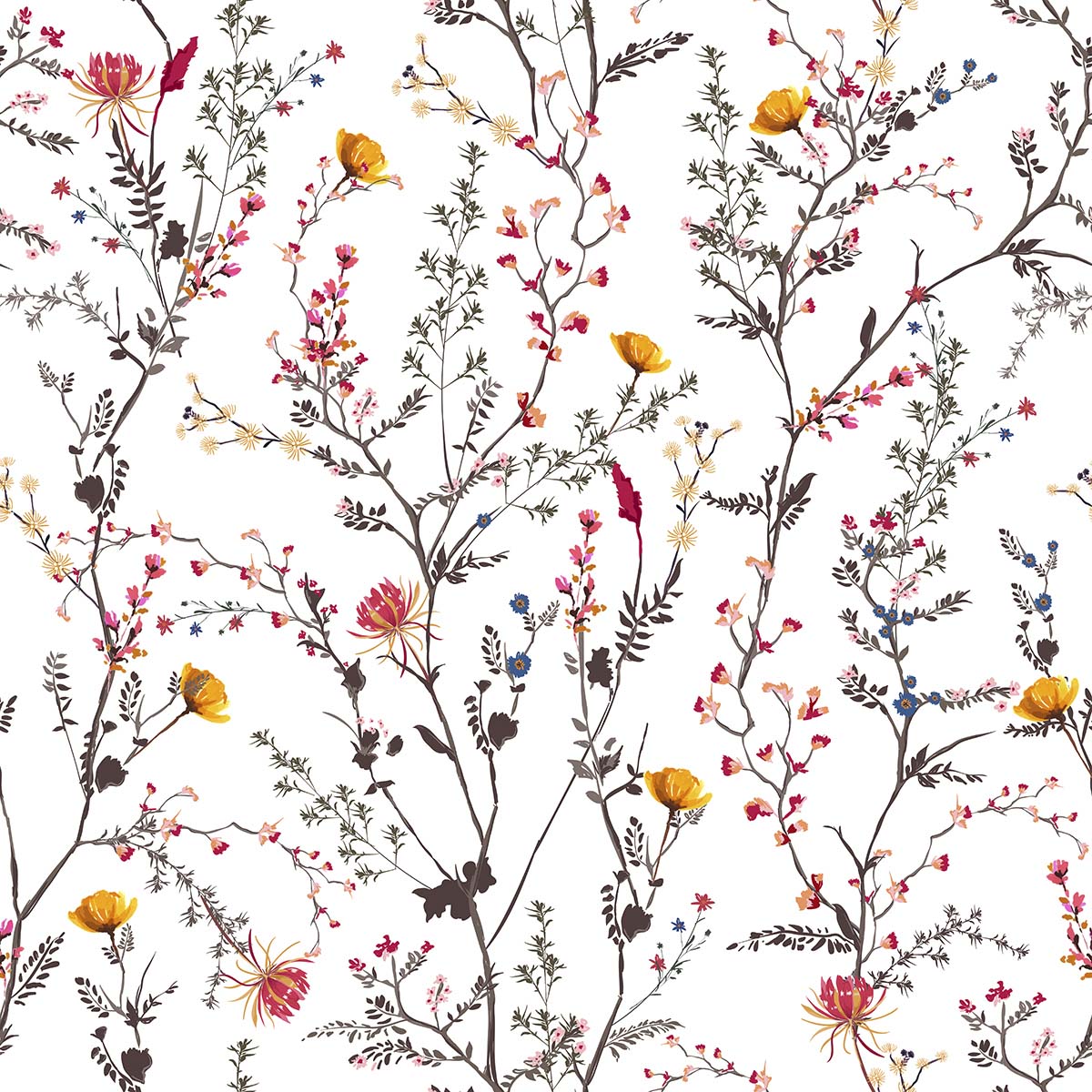 A pattern of flowers on a white background