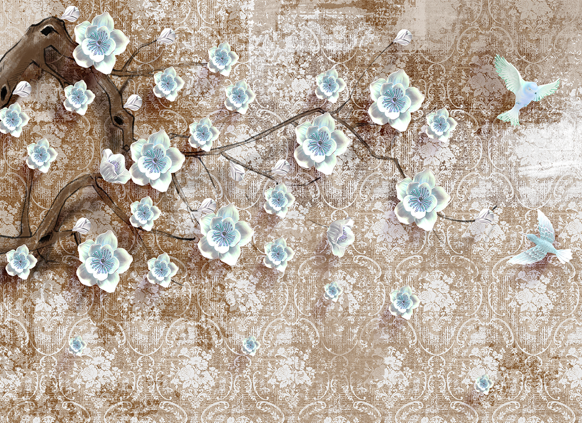 A wallpaper with flowers
