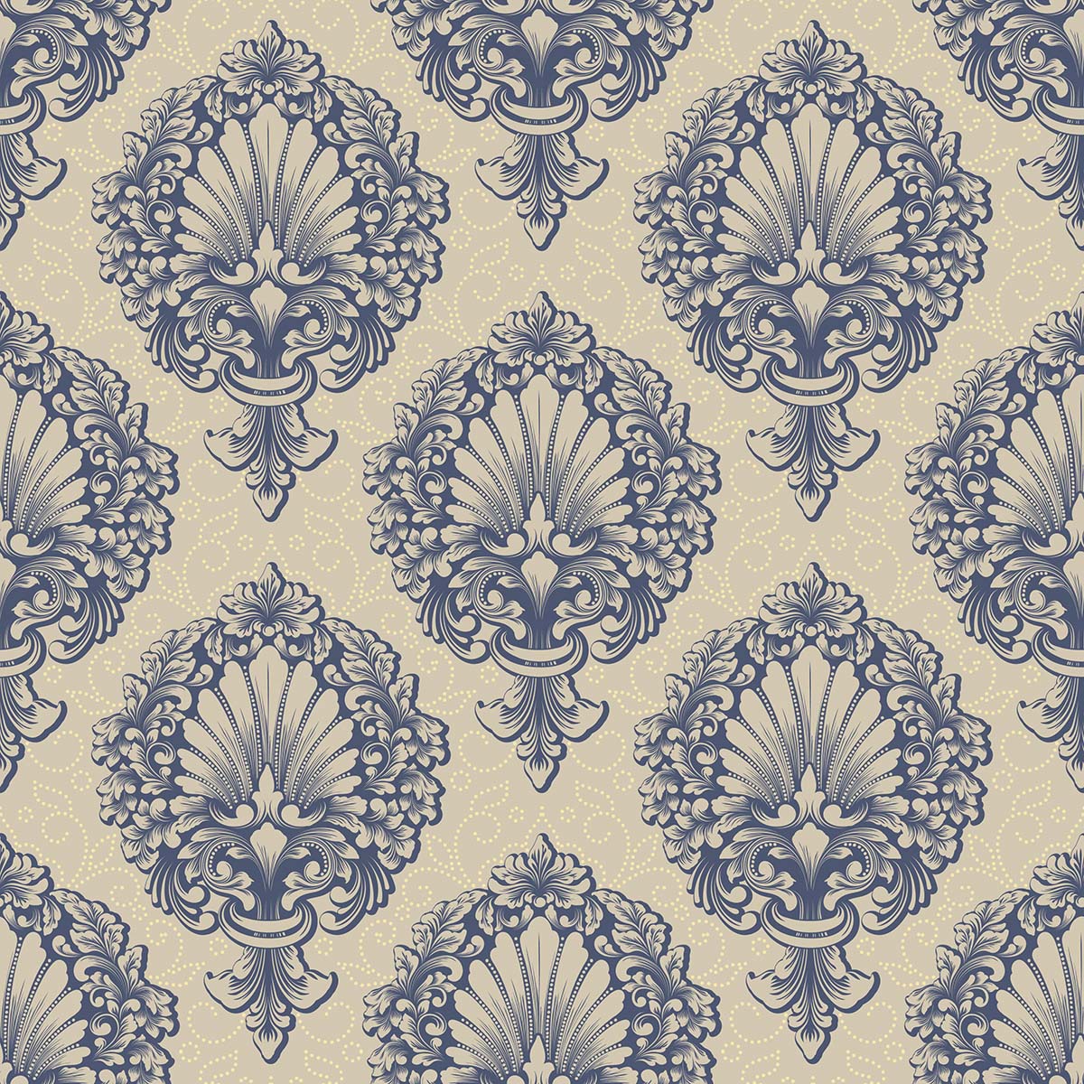 A pattern of blue and white flowers