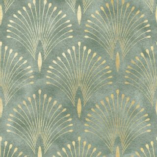 Teal Art Deco Wallpaper for Wall