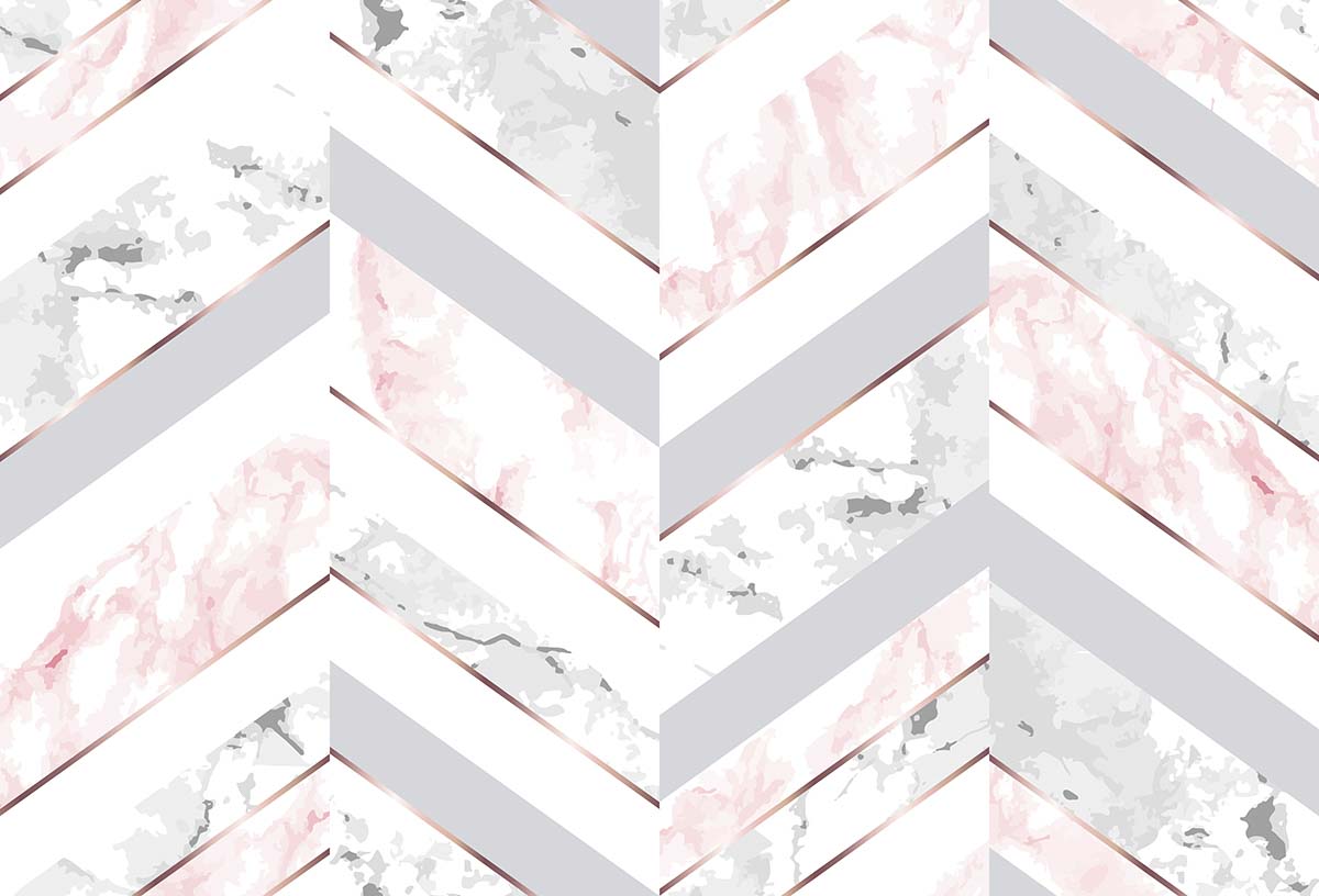 A marble and pink chevron pattern