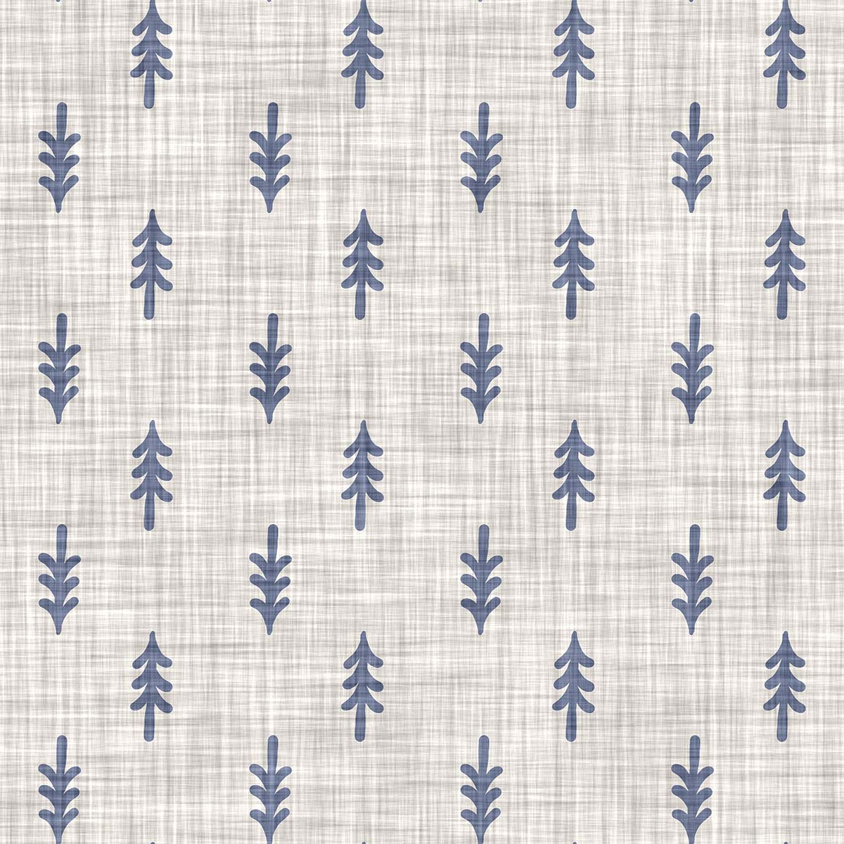 A fabric with blue leaves
