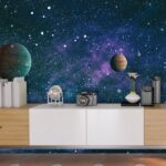 Planets in space with stars and planets