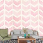 A pink and white chevron pattern