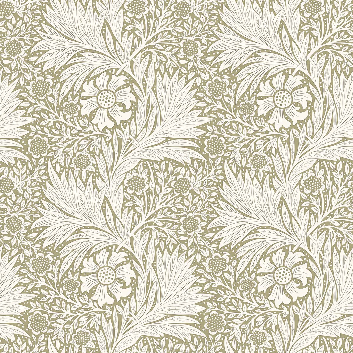 A pattern of flowers and leaves