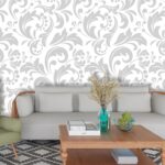 A white and grey floral pattern