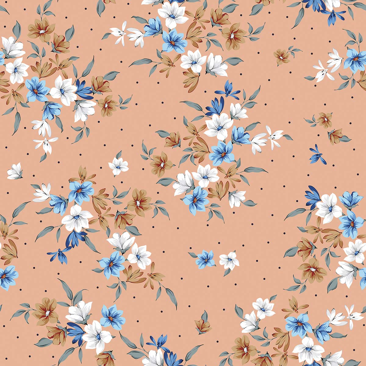 A pattern of flowers on a pink background