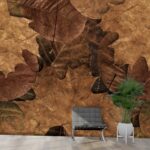 3D Brown Leaves Wallpaper for Walls