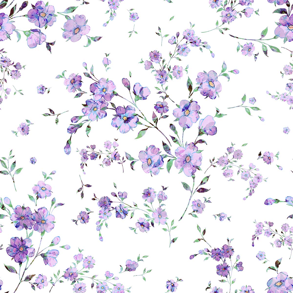 A pattern of purple flowers