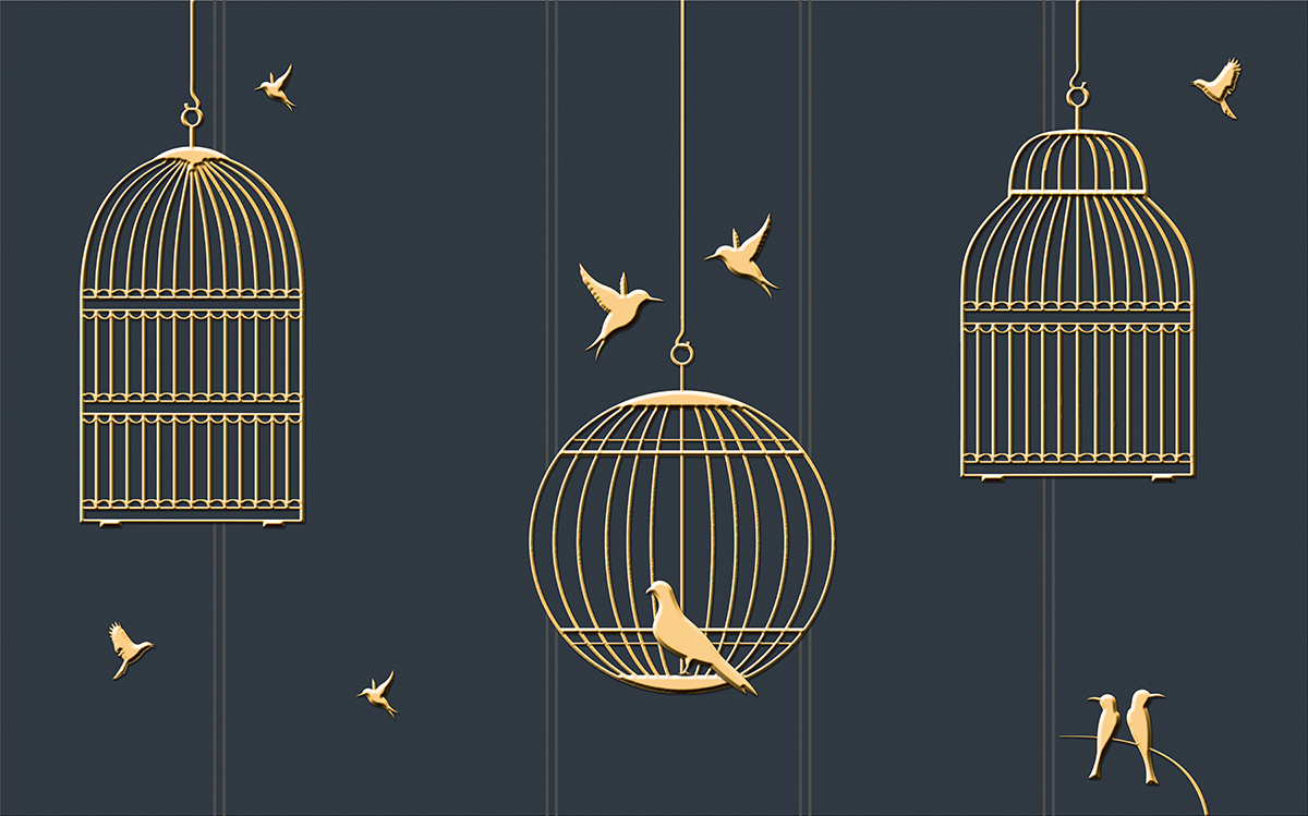 Birds in a cage