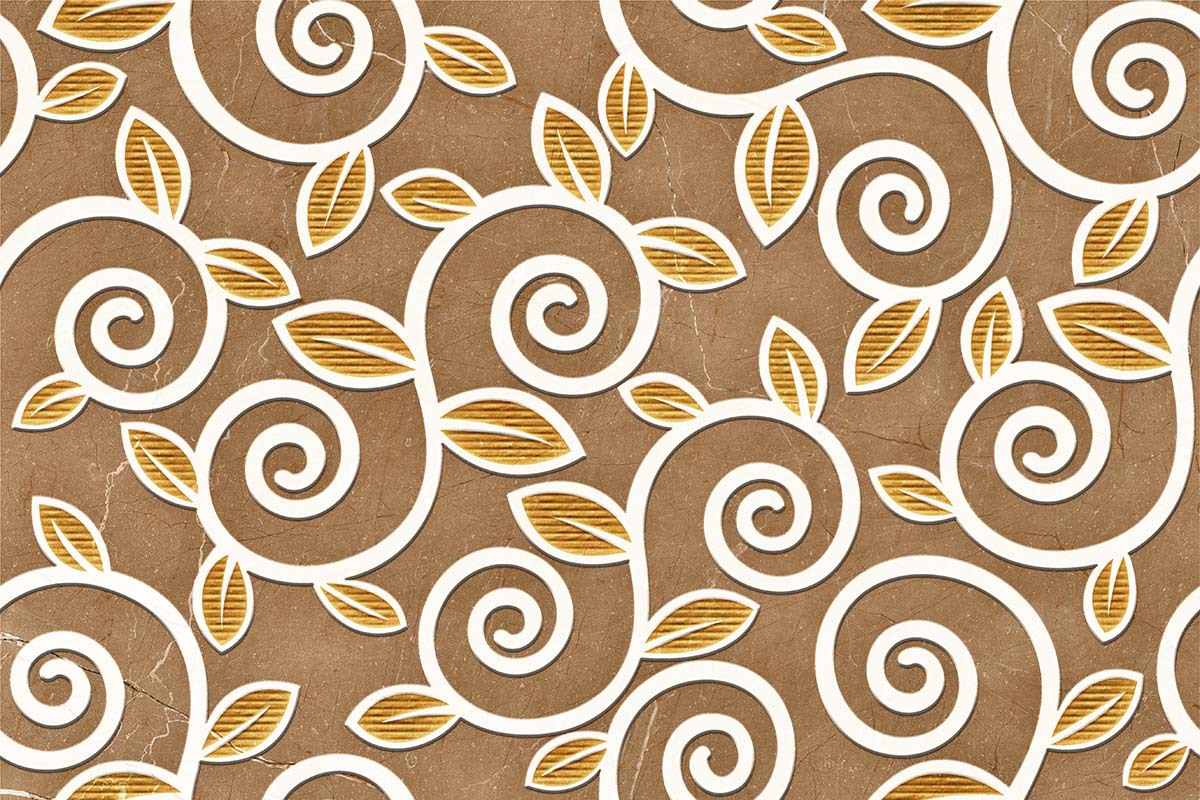 A pattern of leaves and swirls