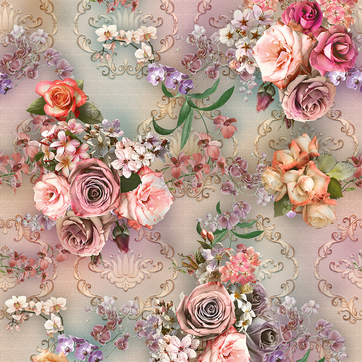 A floral pattern with flowers