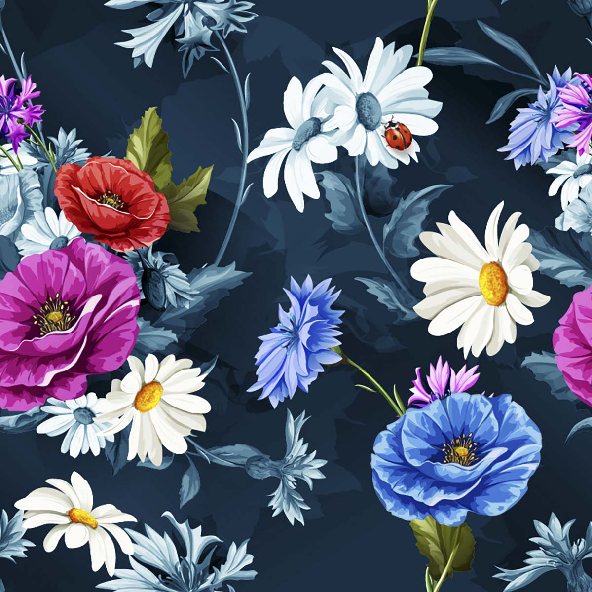 A colorful flowers on a dark background