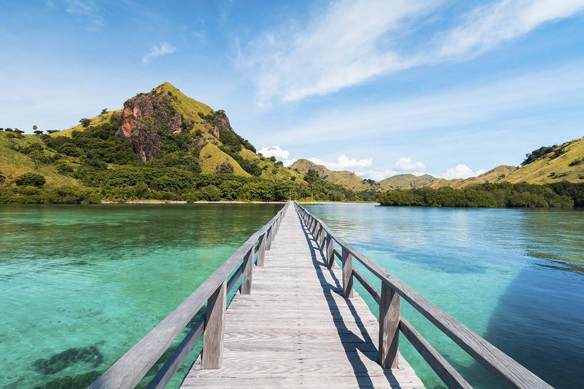 A dock leading to a body of water