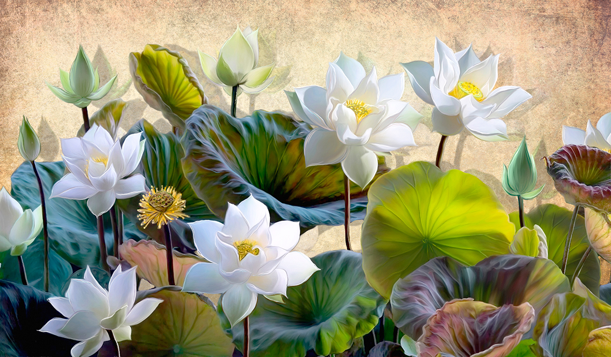 A close up of flowers and leaves