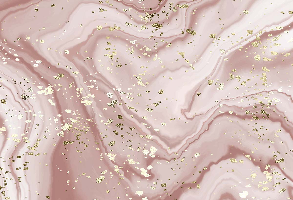 A pink and gold marbled surface