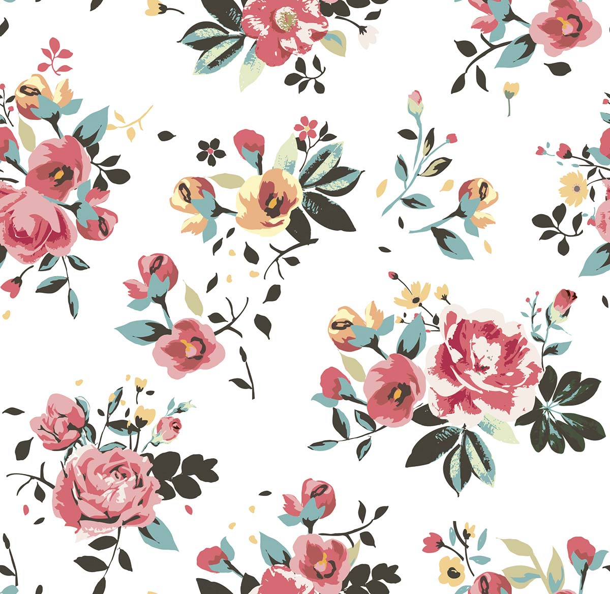 A pattern of flowers on a white background