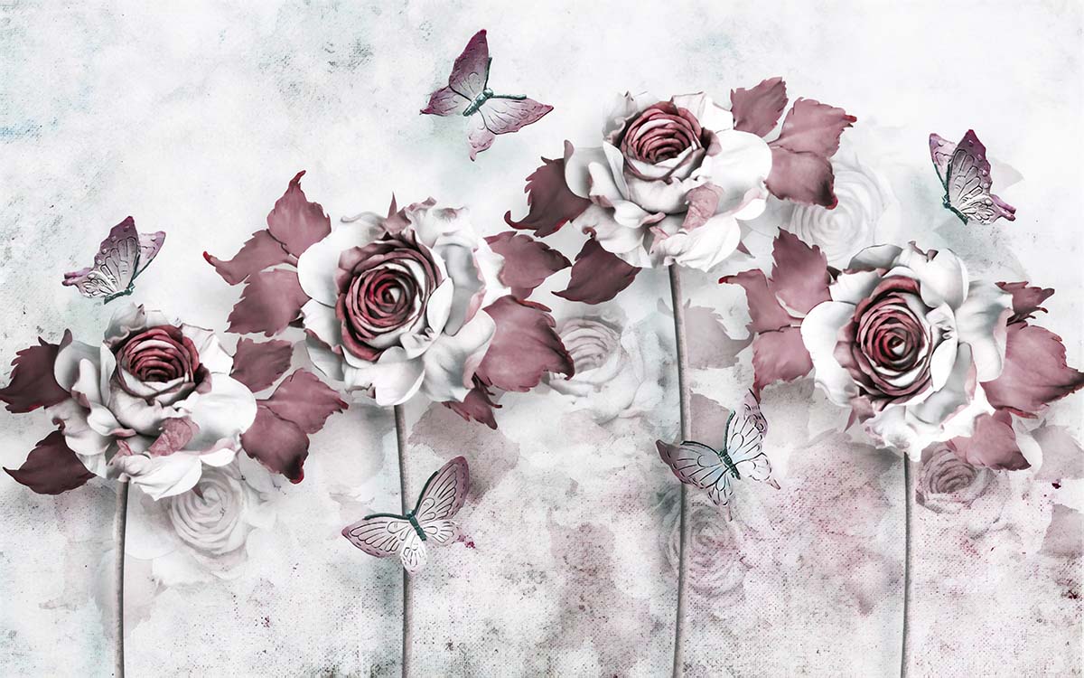 Red and White Roses Wallpaper for Wall