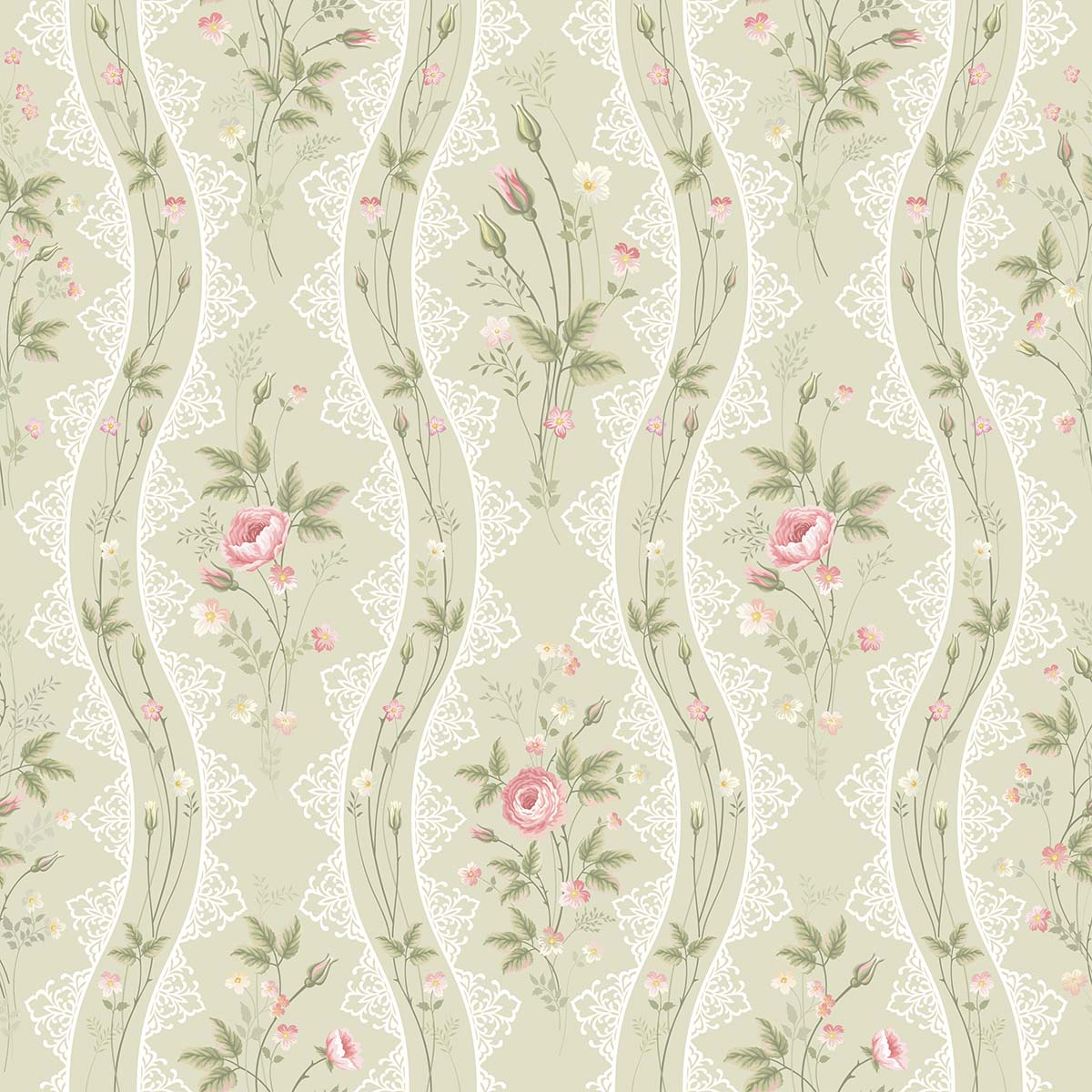 A wallpaper with flowers and lace