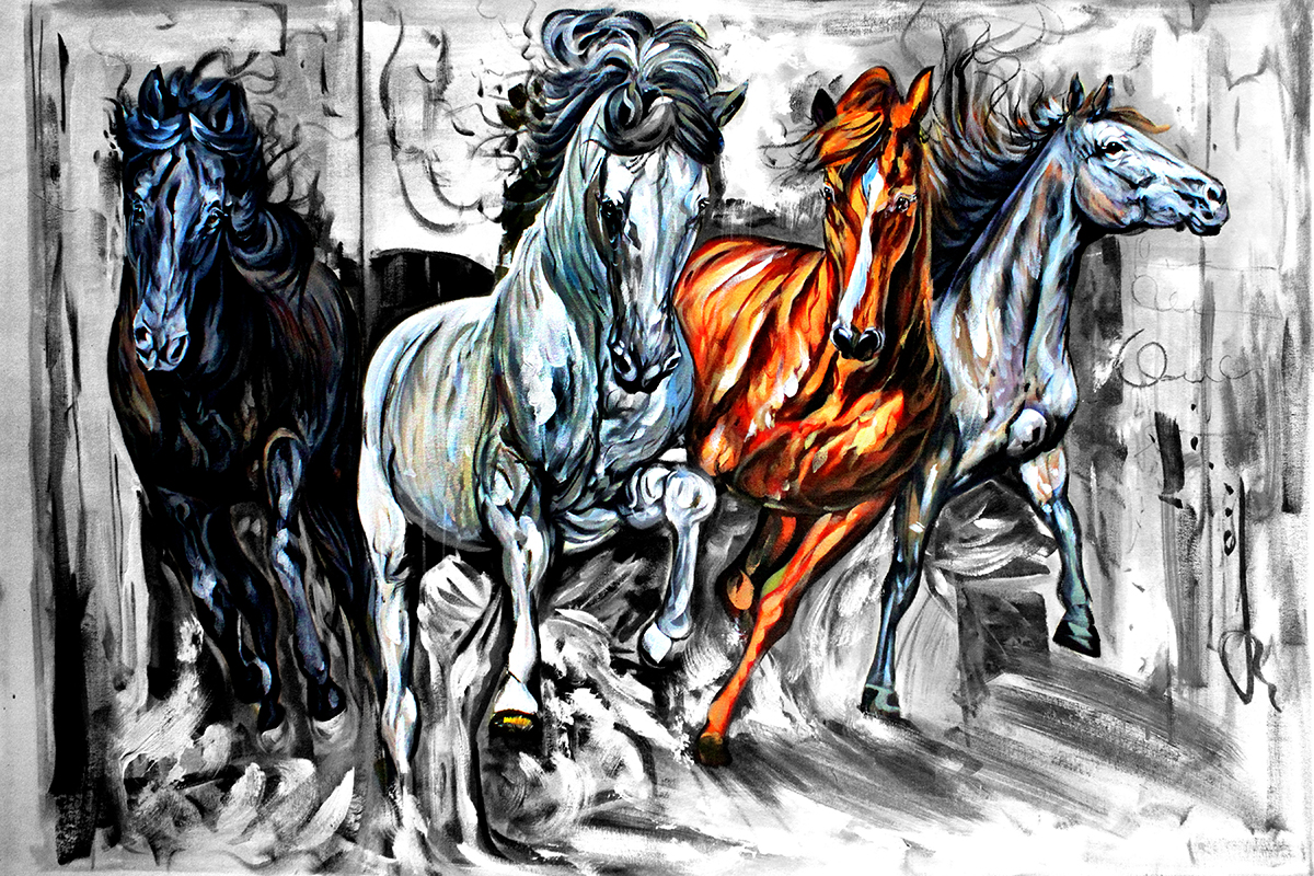 Running Horses Art Wallpaper for Walls