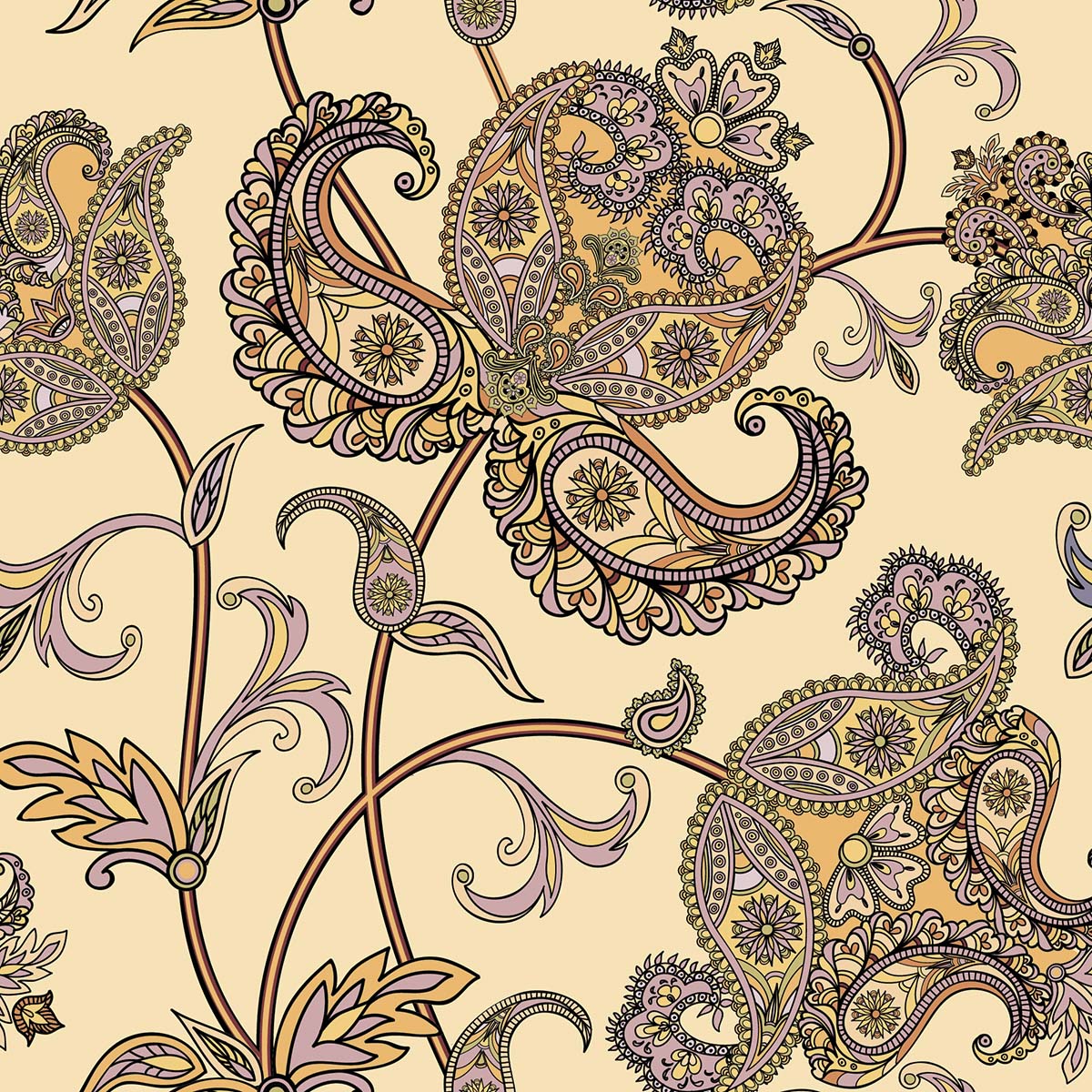 A pattern of paisleys and flowers