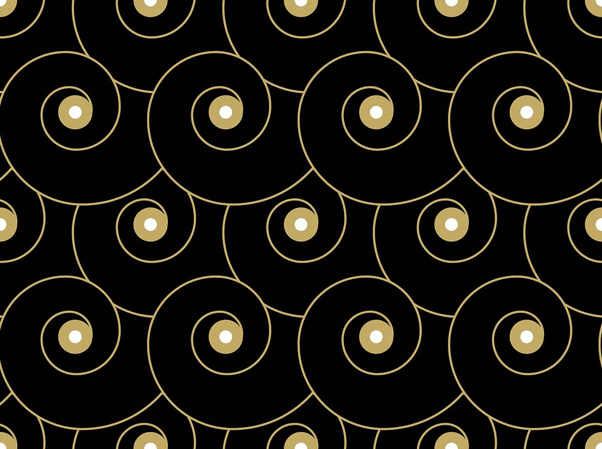 A black and gold swirl pattern