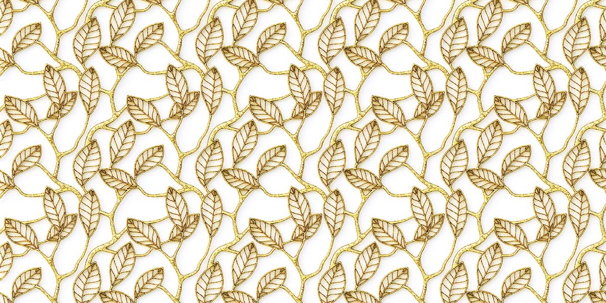 A pattern of gold leaves