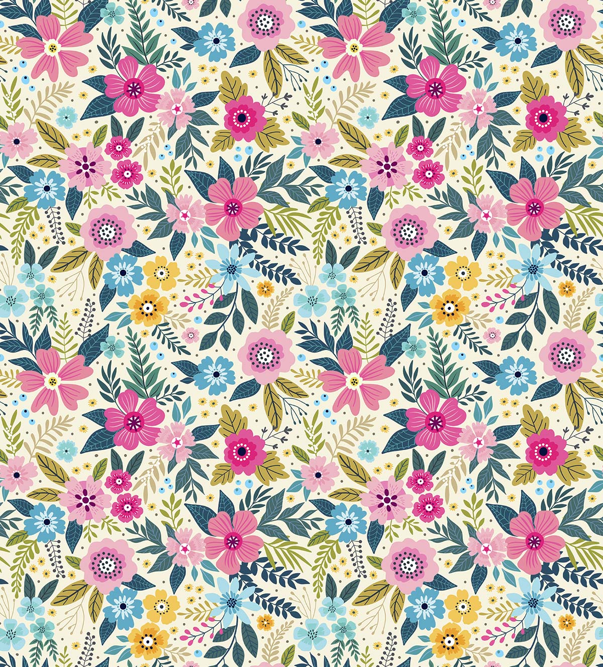 A pattern of colorful flowers
