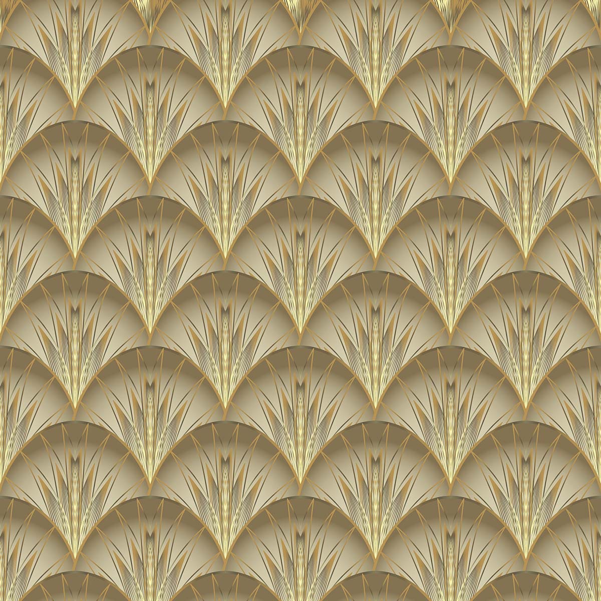 A pattern of gold and white art deco