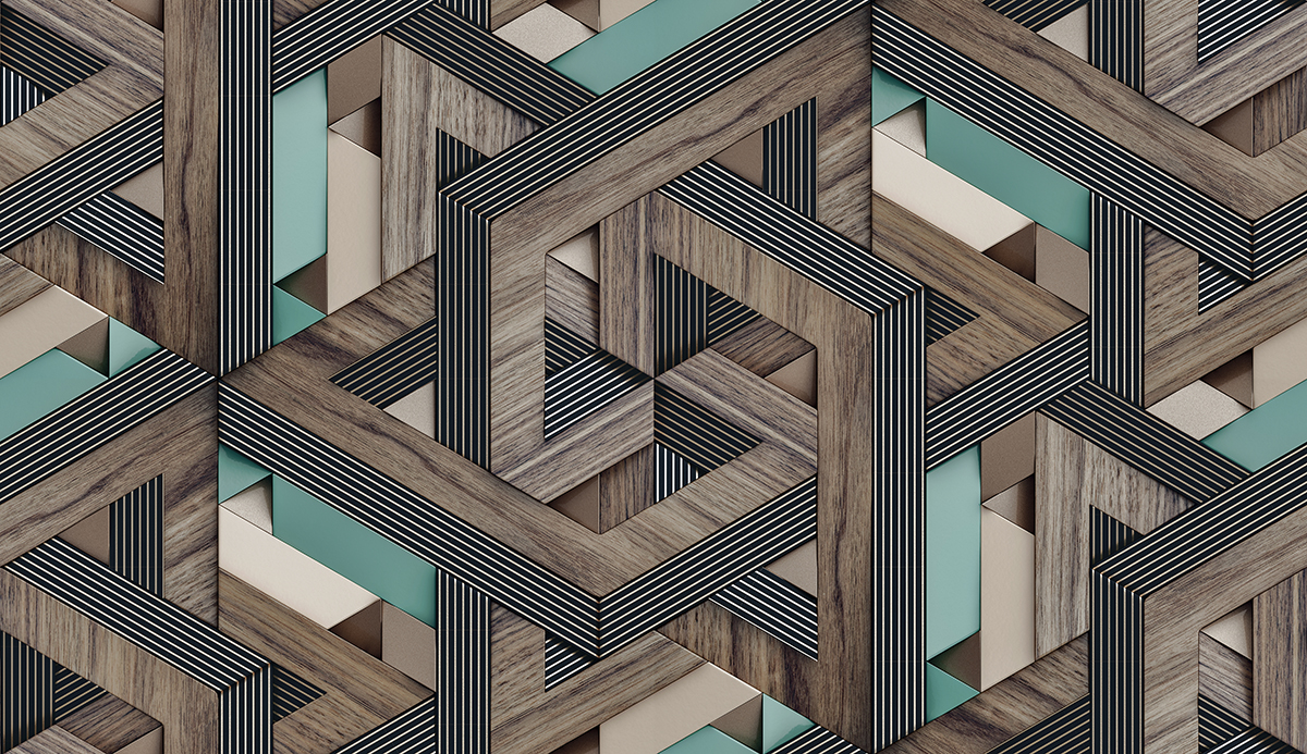 A pattern of wood and metal
