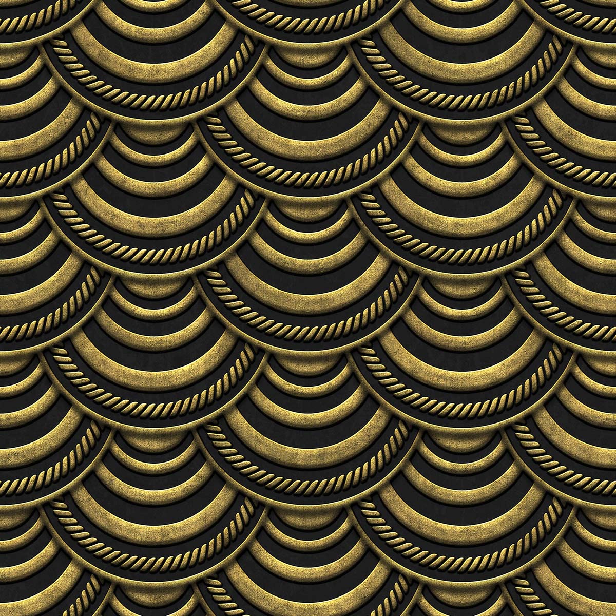 3D Gold and Black Patterned Wallpaper for Wall