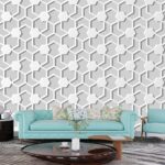 A white pattern with hexagons