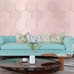 A pink and white hexagon pattern