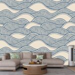 A pattern of waves on a white background