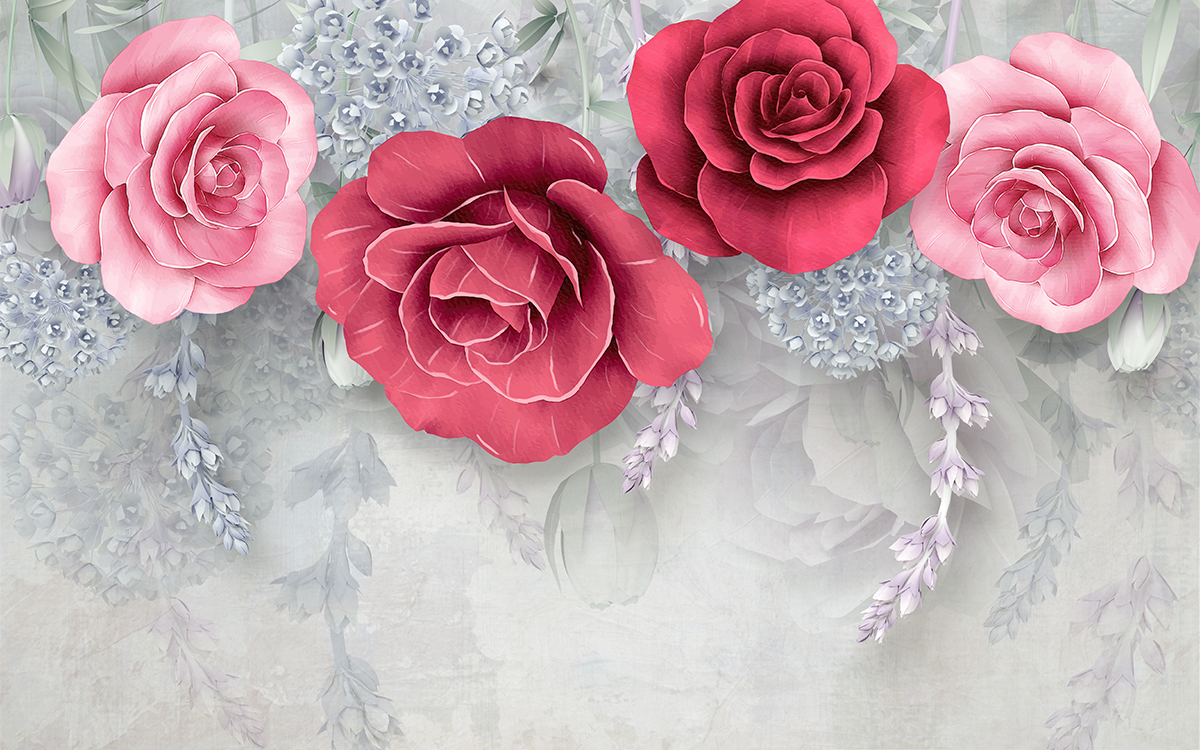 A group of flowers on a white background