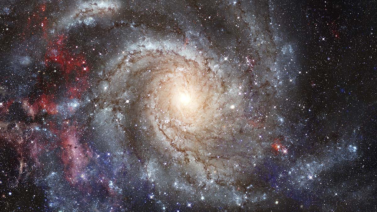 A galaxy in space with stars