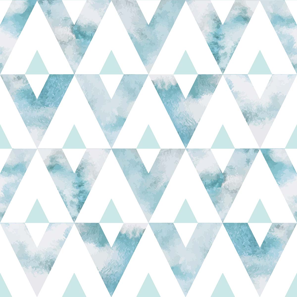 A pattern of triangles and watercolors